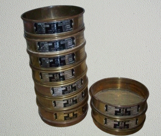 Nine Standard Brass Sieves